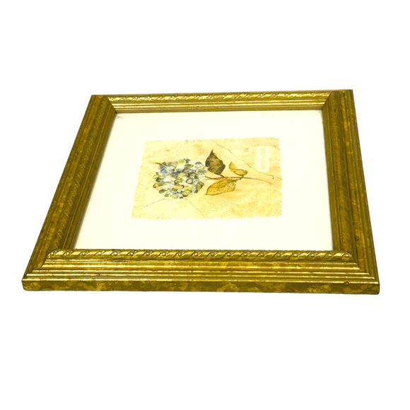 Cheri Blum  Embossed Frame Lilac Hydrangea on Cracked Linen Floral Decor 8.5" - Picture 10 of 10